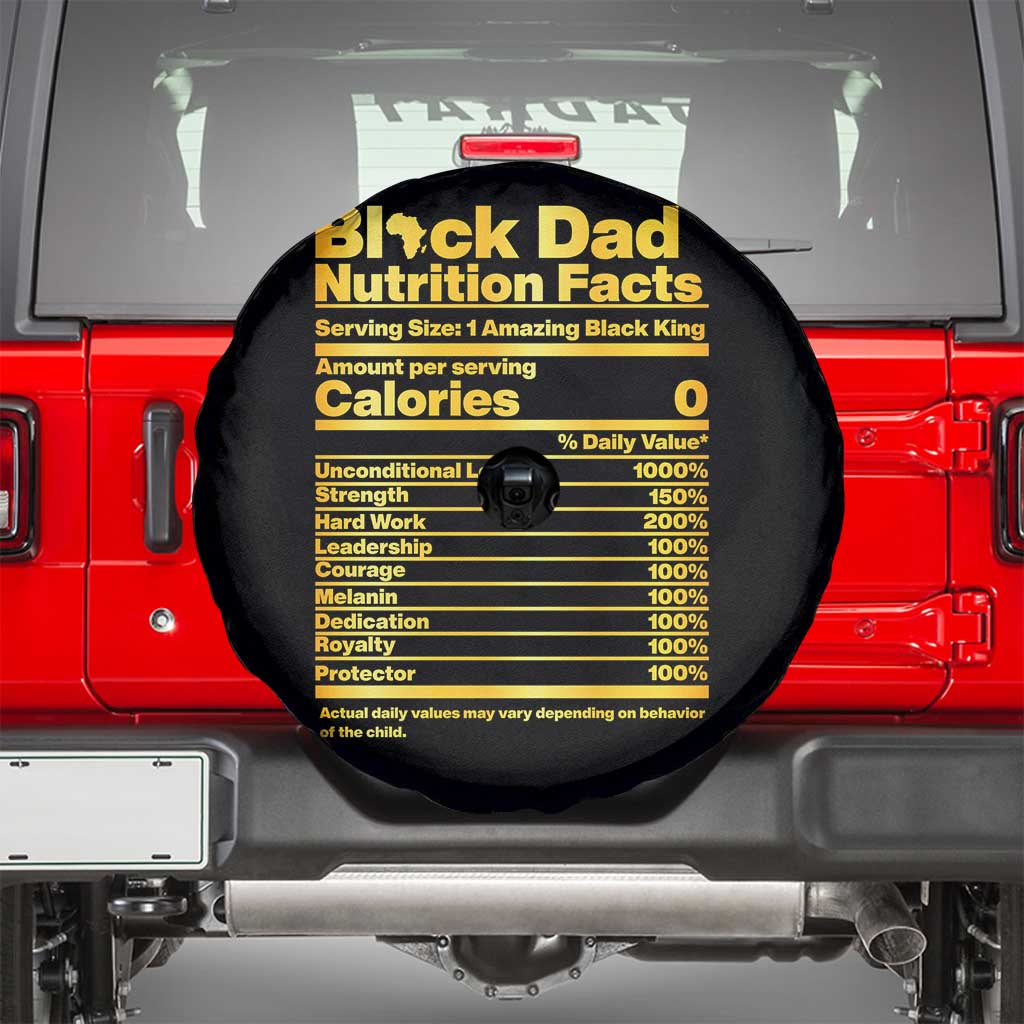 Black Dad Nutrition Facts Spare Tire Cover African American Fathers Day