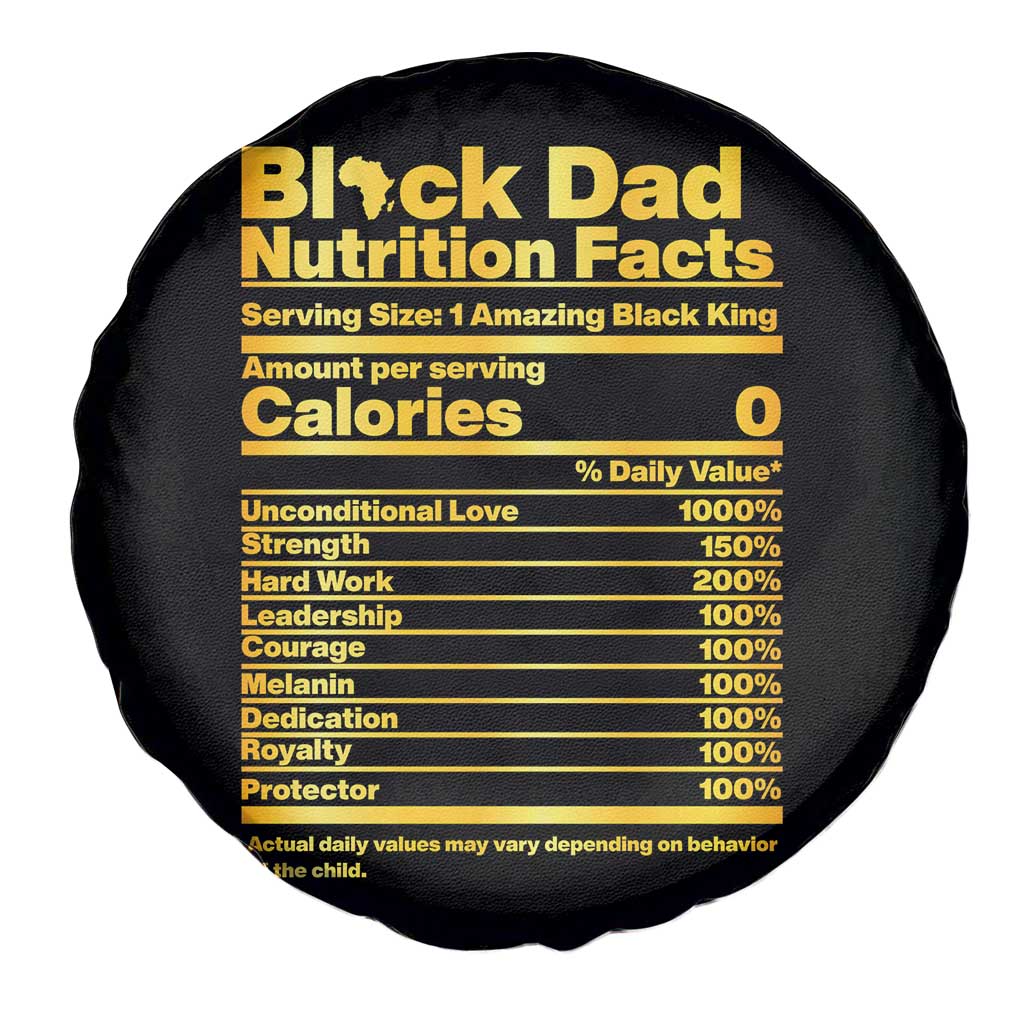Black Dad Nutrition Facts Spare Tire Cover African American Fathers Day