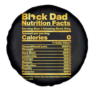 Black Dad Nutrition Facts Spare Tire Cover African American Fathers Day