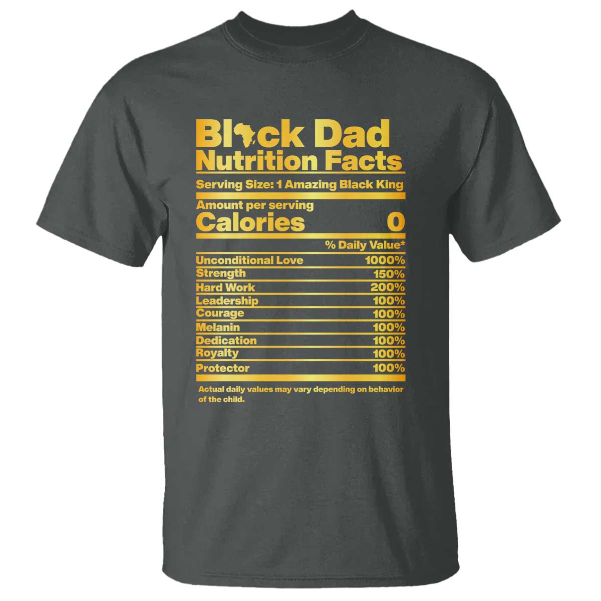 Black Dad Nutrition Facts T Shirt African American Fathers Day