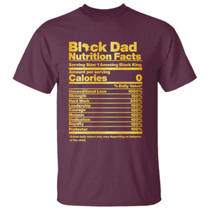Black Dad Nutrition Facts T Shirt African American Fathers Day