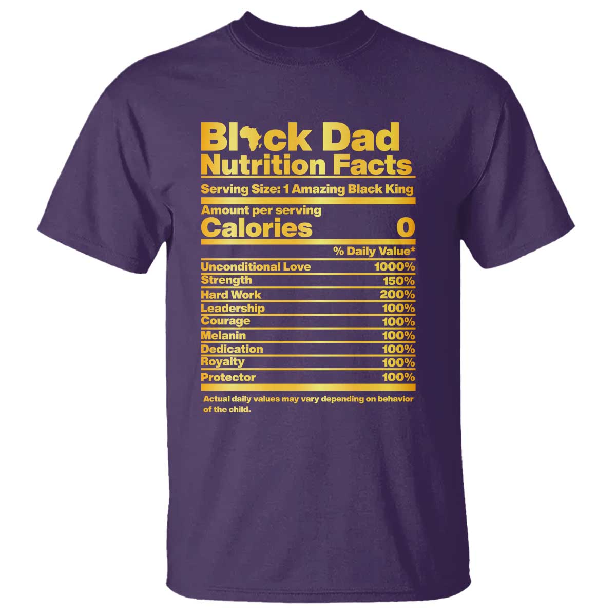 Black Dad Nutrition Facts T Shirt African American Fathers Day