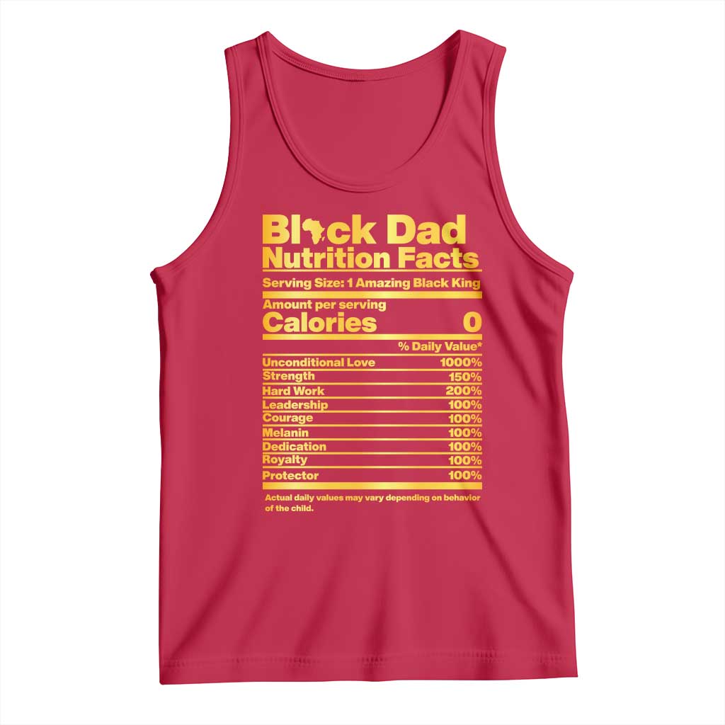 Black Dad Nutrition Facts Tank Top African American Fathers Day