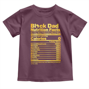 Black Dad Nutrition Facts Toddler T Shirt African American Fathers Day
