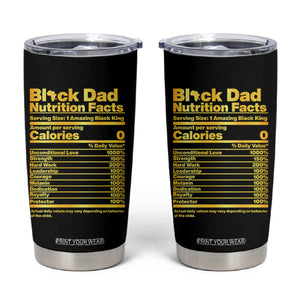 Black Dad Nutrition Facts Tumbler Cup African American Fathers Day