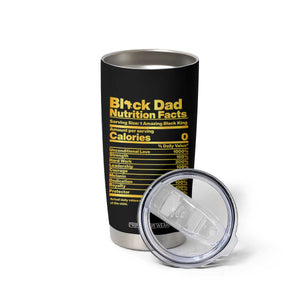 Black Dad Nutrition Facts Tumbler Cup African American Fathers Day