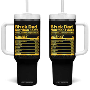 Black Dad Nutrition Facts Tumbler With Handle African American Fathers Day