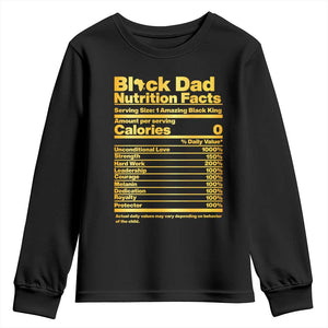 Black Dad Nutrition Facts Youth Sweatshirt African American Fathers Day