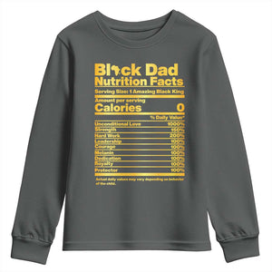 Black Dad Nutrition Facts Youth Sweatshirt African American Fathers Day