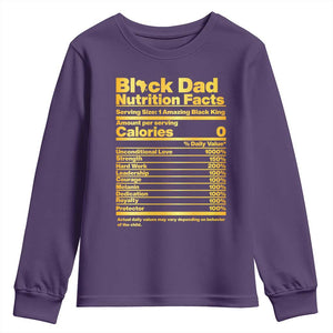Black Dad Nutrition Facts Youth Sweatshirt African American Fathers Day
