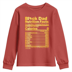 Black Dad Nutrition Facts Youth Sweatshirt African American Fathers Day