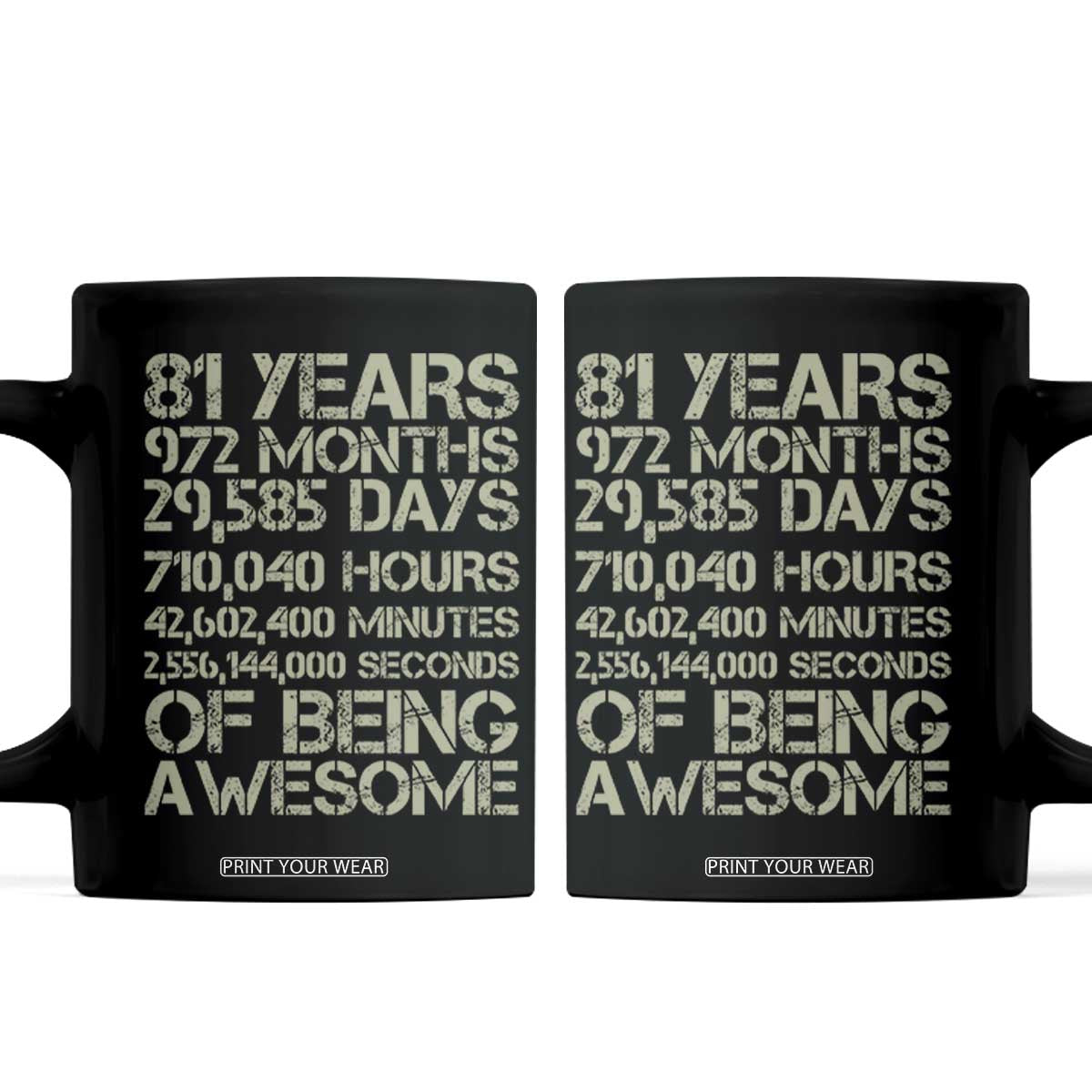 Vintage 81st Milestone Birthday Coffee Mug 81 Years Of Being Awesome