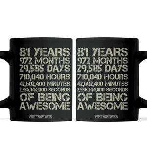 Vintage 81st Milestone Birthday Coffee Mug 81 Years Of Being Awesome