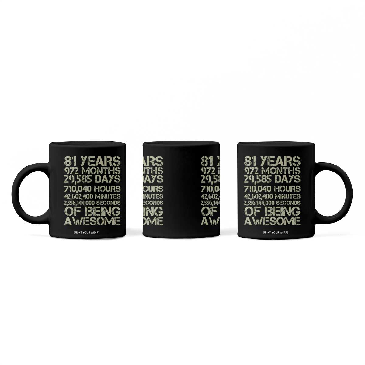Vintage 81st Milestone Birthday Coffee Mug 81 Years Of Being Awesome