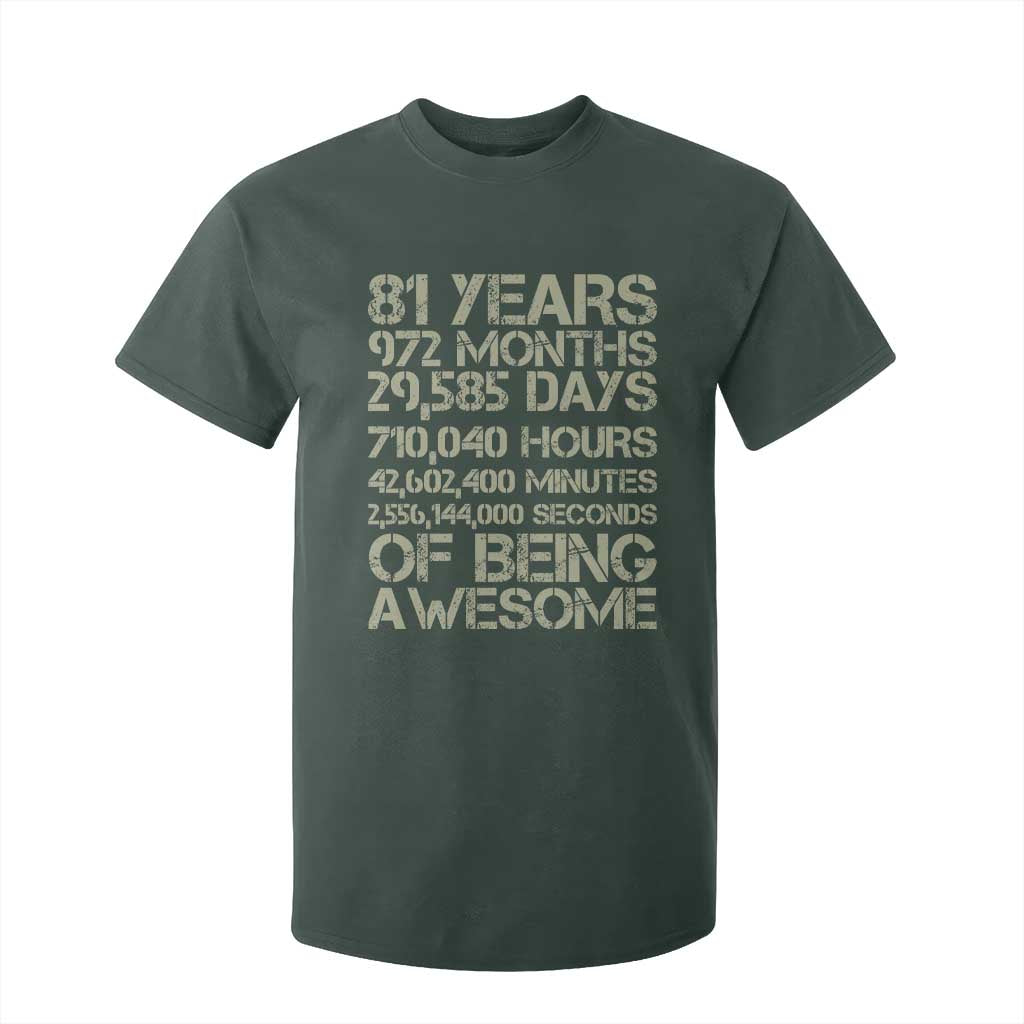 Vintage 81st Milestone Birthday T Shirt For Kid 81 Years Of Being Awesome