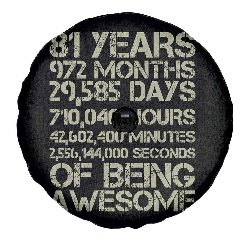 Vintage 81st Milestone Birthday Spare Tire Cover 81 Years Of Being Awesome