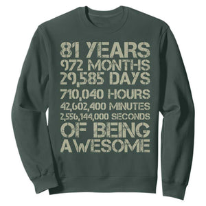 Vintage 81st Milestone Birthday Sweatshirt 81 Years Of Being Awesome