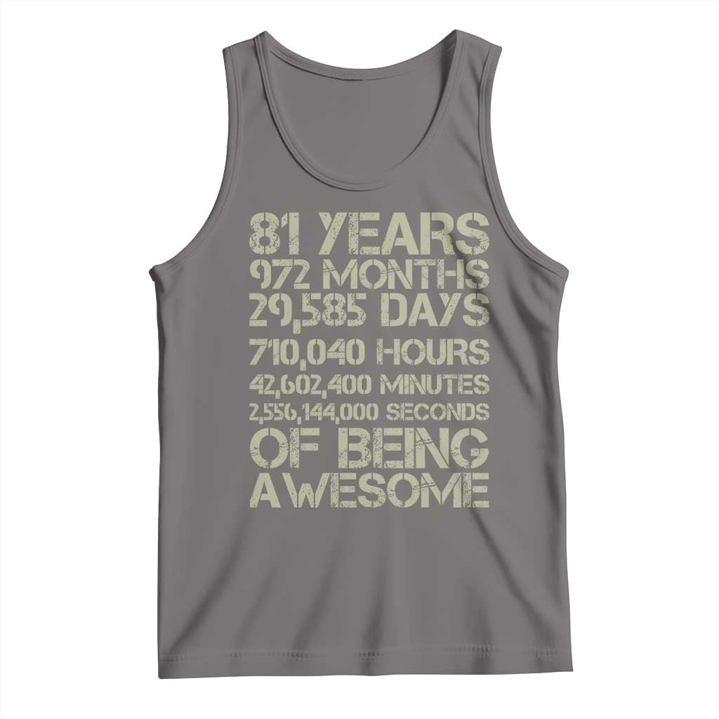 Vintage 81st Milestone Birthday Tank Top 81 Years Of Being Awesome