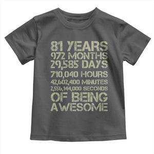 Vintage 81st Milestone Birthday Toddler T Shirt 81 Years Of Being Awesome