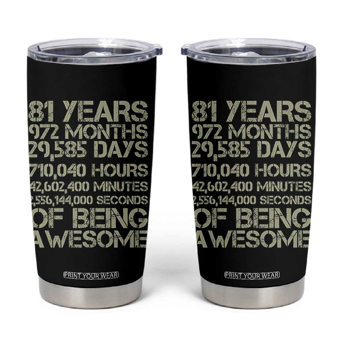 Vintage 81st Milestone Birthday Tumbler Cup 81 Years Of Being Awesome