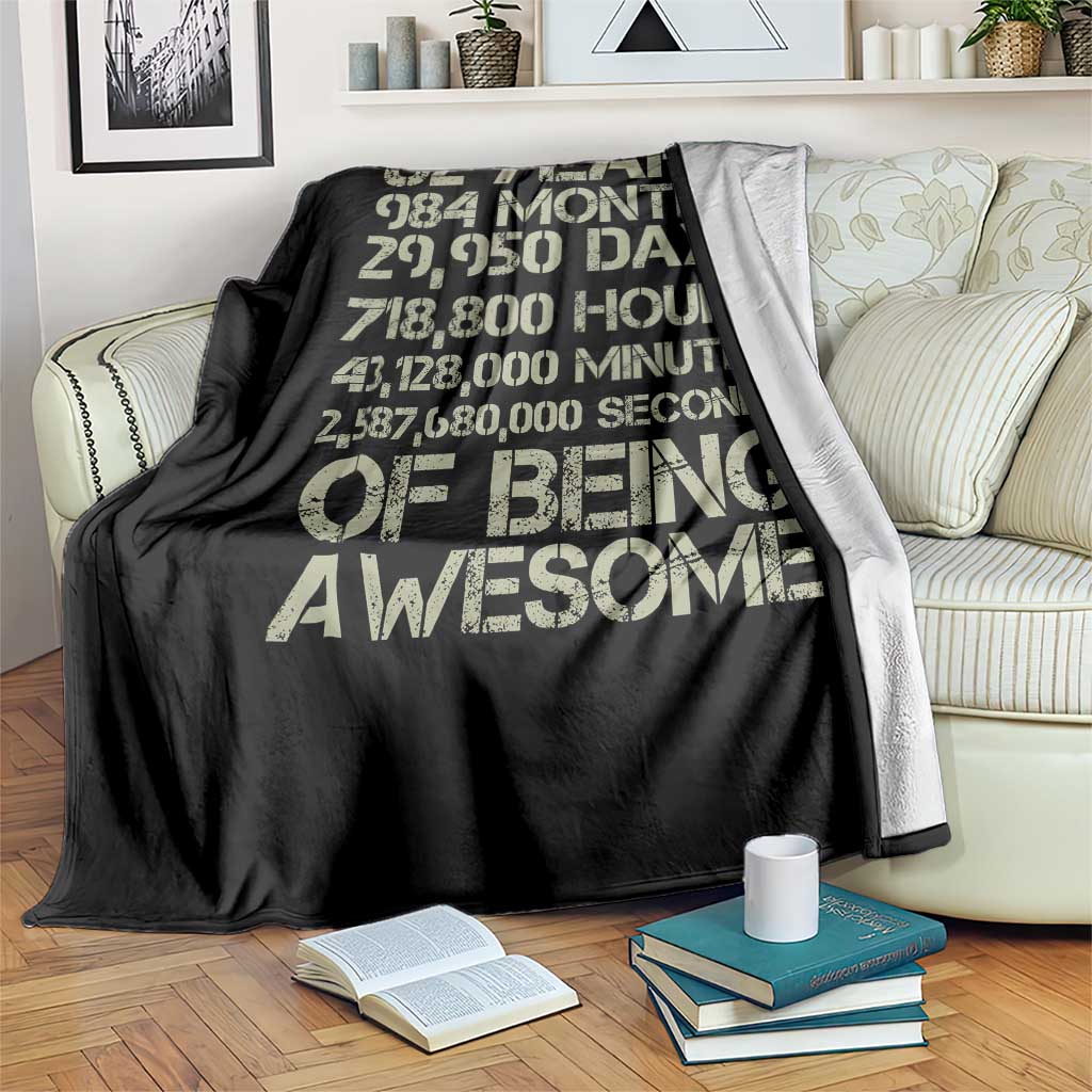 Vintage 82nd Milestone Birthday Throw Blanket 82 Years Of Being Awesome