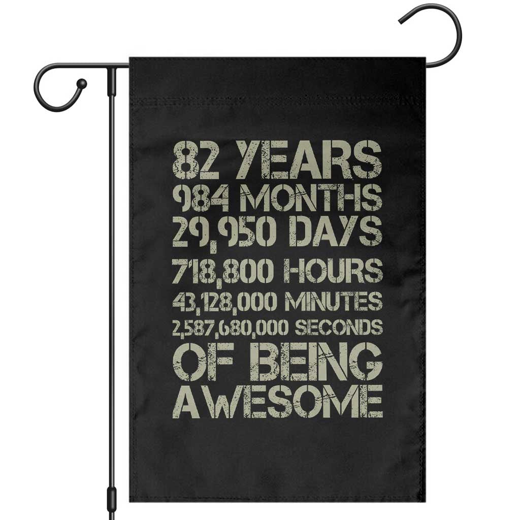 Vintage 82nd Milestone Birthday Garden Flag 82 Years Of Being Awesome