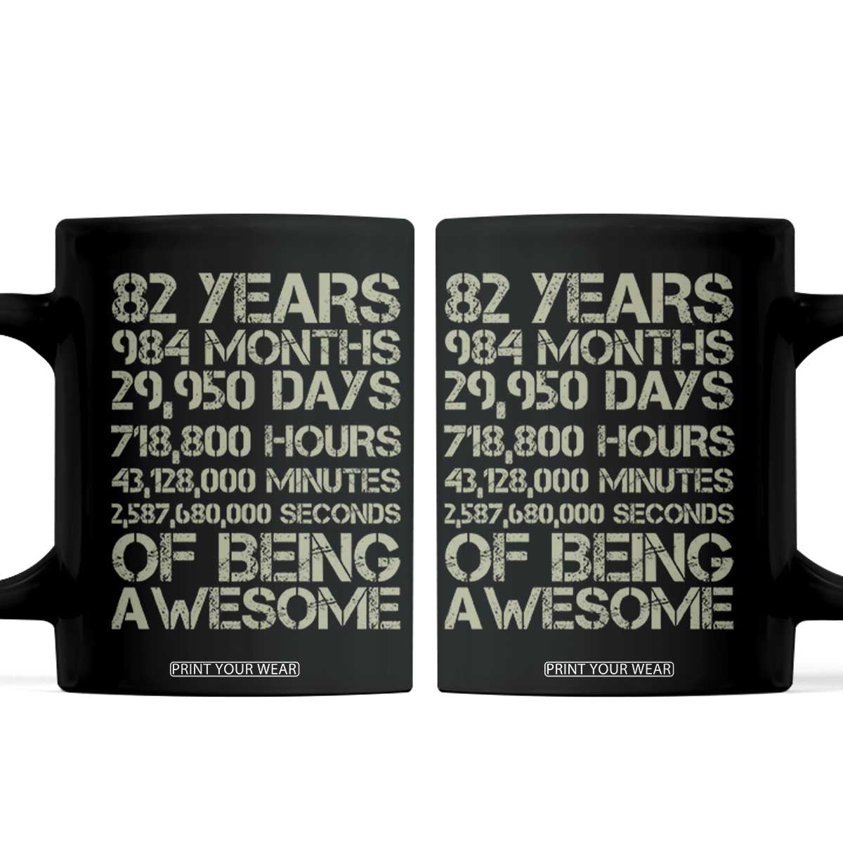 Vintage 82nd Milestone Birthday Coffee Mug 82 Years Of Being Awesome