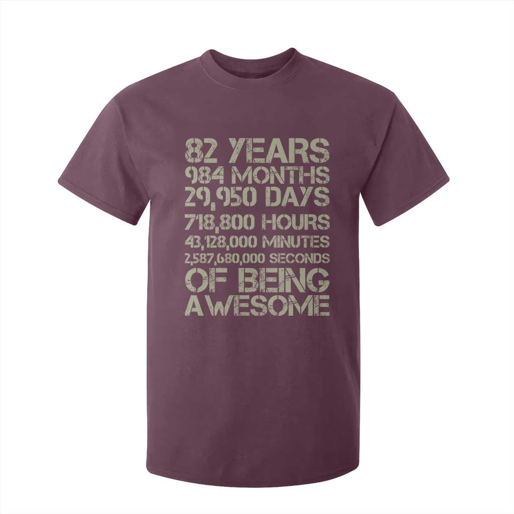 Vintage 82nd Milestone Birthday T Shirt For Kid 82 Years Of Being Awesome