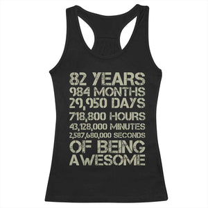 Vintage 82nd Milestone Birthday Racerback Tank Top 82 Years Of Being Awesome