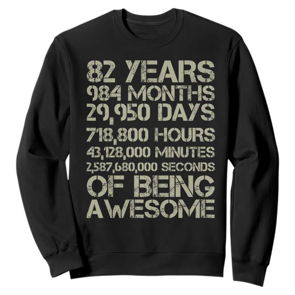 Vintage 82nd Milestone Birthday Sweatshirt 82 Years Of Being Awesome