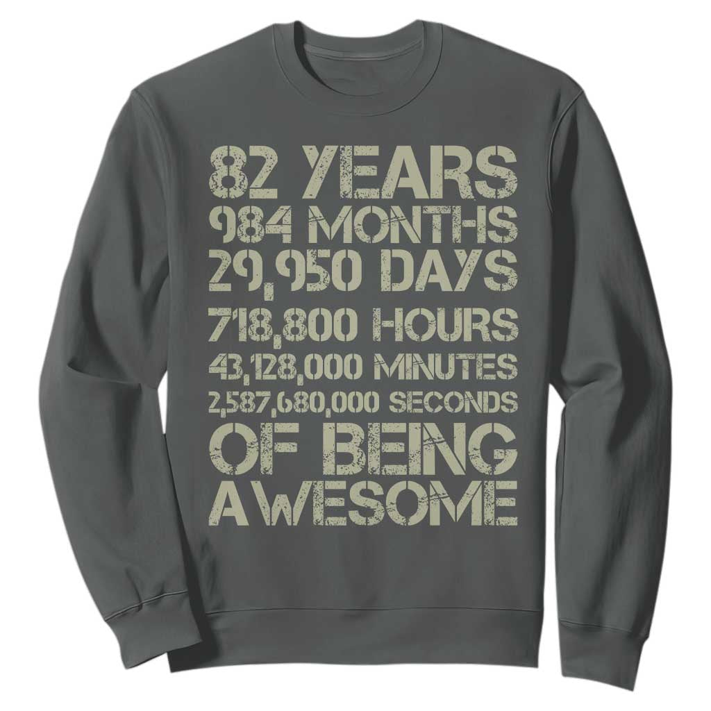 Vintage 82nd Milestone Birthday Sweatshirt 82 Years Of Being Awesome