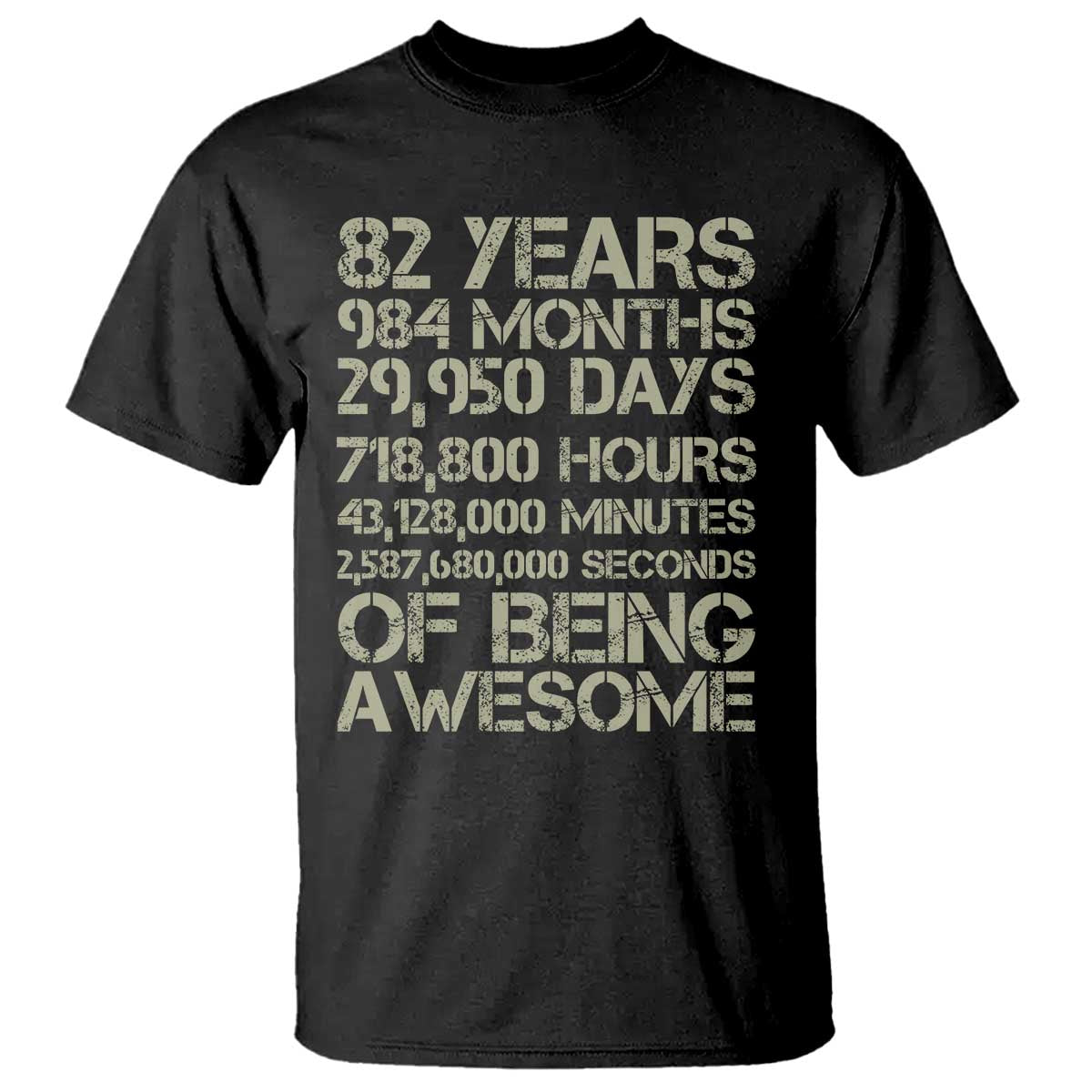 Vintage 82nd Milestone Birthday T Shirt 82 Years Of Being Awesome