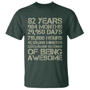 Vintage 82nd Milestone Birthday T Shirt 82 Years Of Being Awesome
