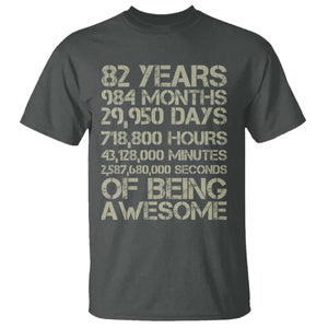Vintage 82nd Milestone Birthday T Shirt 82 Years Of Being Awesome