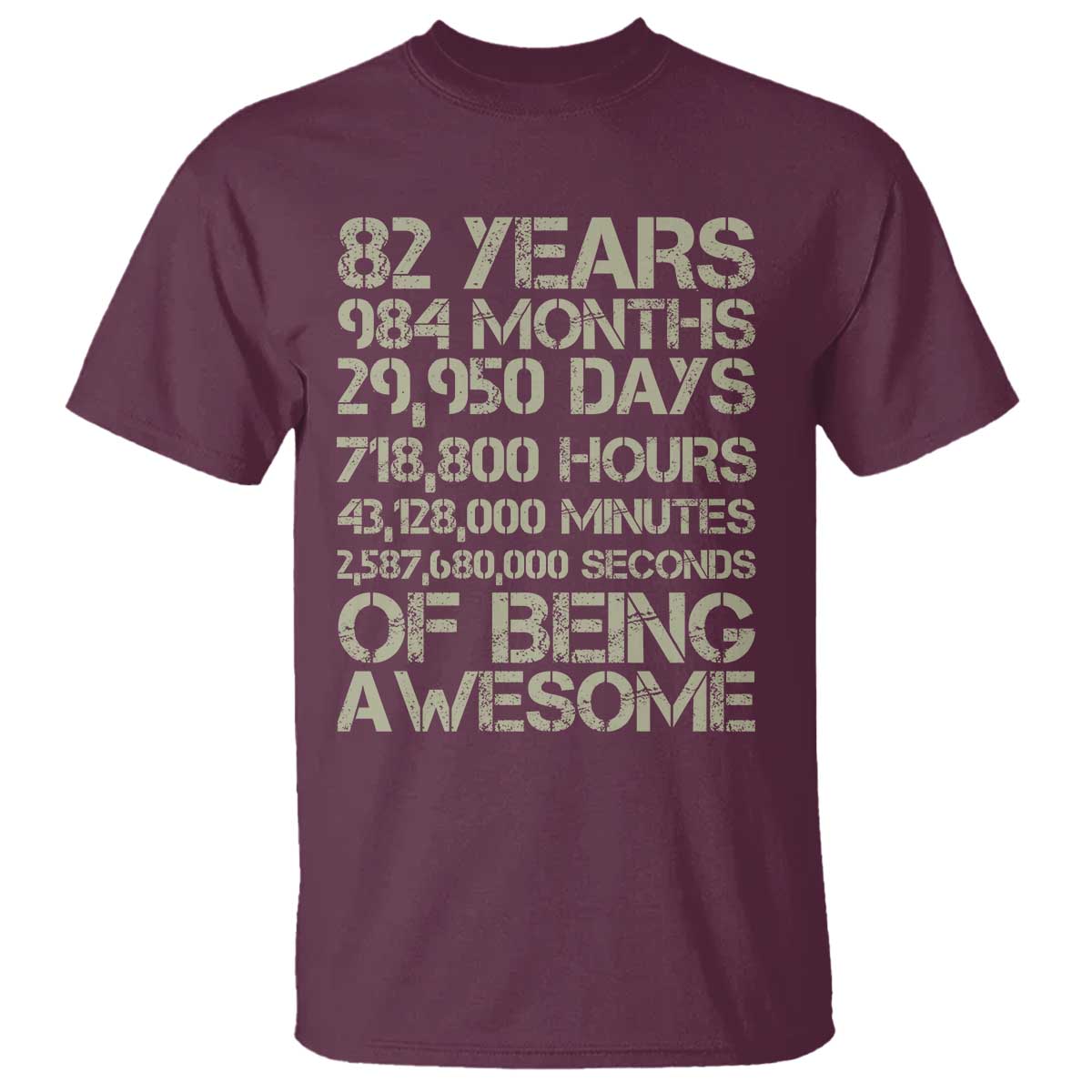 Vintage 82nd Milestone Birthday T Shirt 82 Years Of Being Awesome