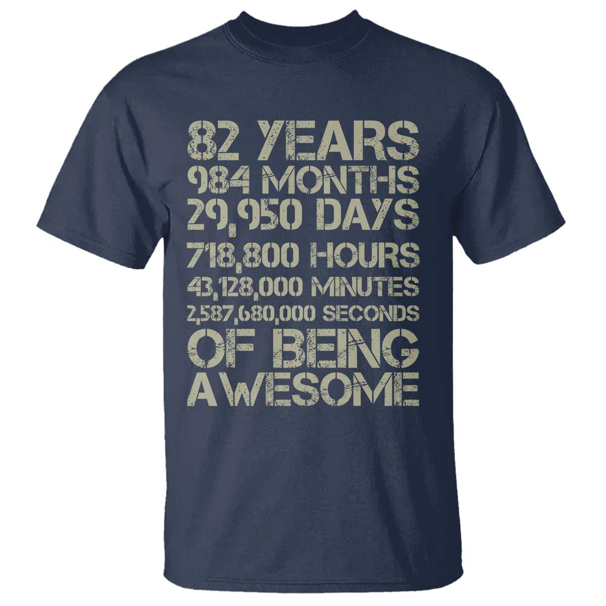 Vintage 82nd Milestone Birthday T Shirt 82 Years Of Being Awesome