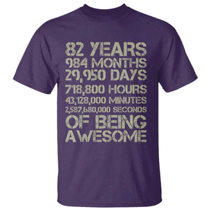 Vintage 82nd Milestone Birthday T Shirt 82 Years Of Being Awesome
