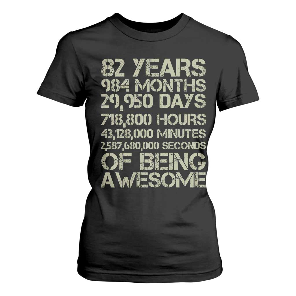 Vintage 82nd Milestone Birthday T Shirt For Women 82 Years Of Being Awesome