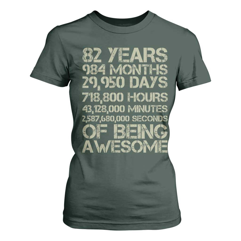 Vintage 82nd Milestone Birthday T Shirt For Women 82 Years Of Being Awesome