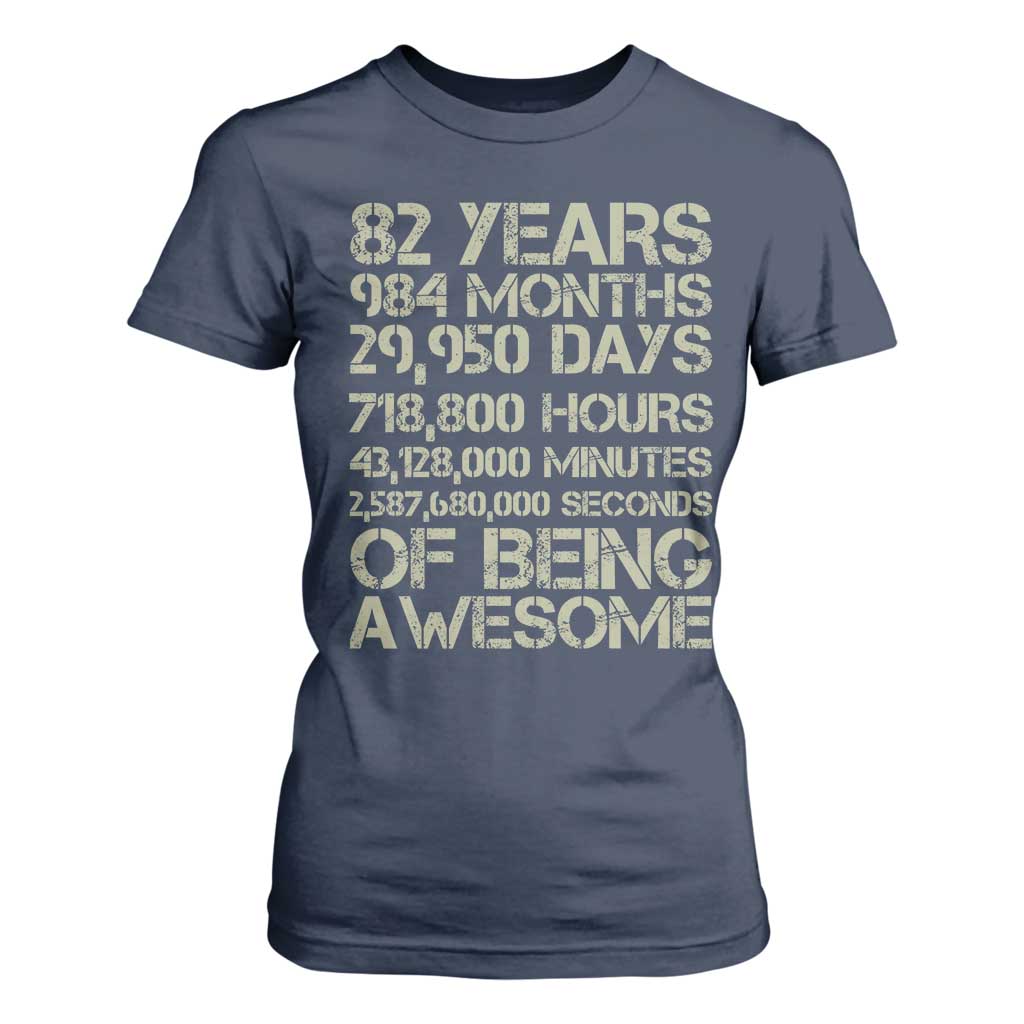 Vintage 82nd Milestone Birthday T Shirt For Women 82 Years Of Being Awesome
