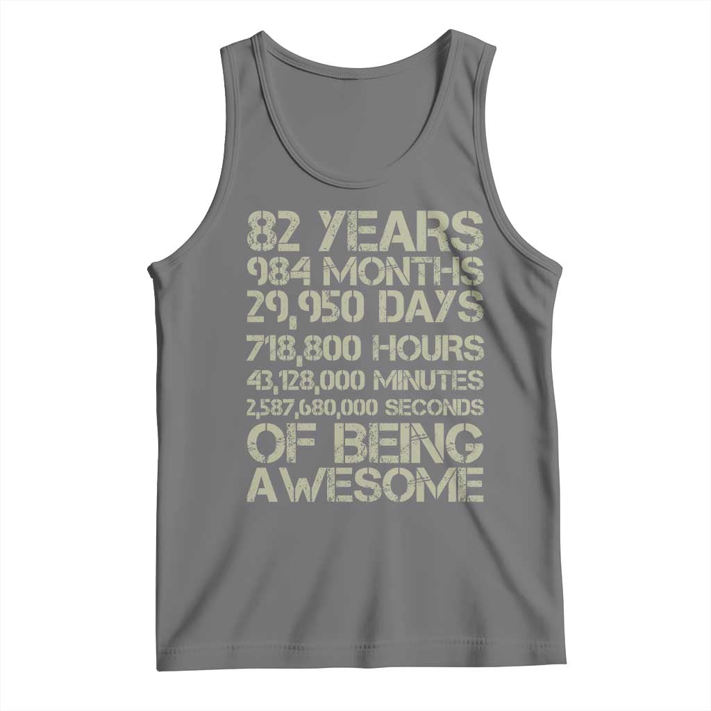 Vintage 82nd Milestone Birthday Tank Top 82 Years Of Being Awesome