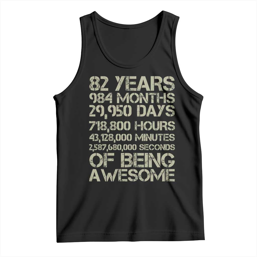 Vintage 82nd Milestone Birthday Tank Top 82 Years Of Being Awesome