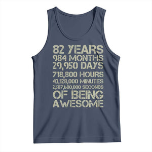 Vintage 82nd Milestone Birthday Tank Top 82 Years Of Being Awesome