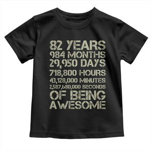 Vintage 82nd Milestone Birthday Toddler T Shirt 82 Years Of Being Awesome