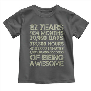 Vintage 82nd Milestone Birthday Toddler T Shirt 82 Years Of Being Awesome