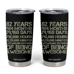 Vintage 82nd Milestone Birthday Tumbler Cup 82 Years Of Being Awesome