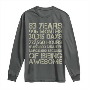 Vintage 83rd Milestone Birthday Long Sleeve Shirt 83 Years Of Being Awesome