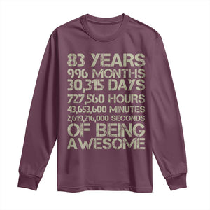 Vintage 83rd Milestone Birthday Long Sleeve Shirt 83 Years Of Being Awesome