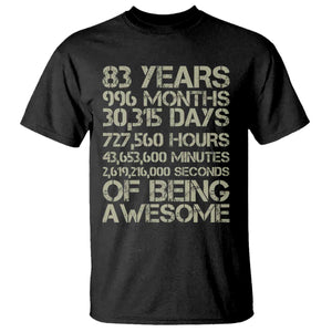 Vintage 83rd Milestone Birthday T Shirt 83 Years Of Being Awesome