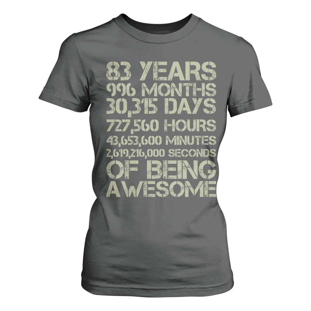 Vintage 83rd Milestone Birthday T Shirt For Women 83 Years Of Being Awesome